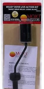 Mojo Dove Live Action Kit packaging with black components and instructional paper inside a clear plastic case, featuring red and yellow branding.