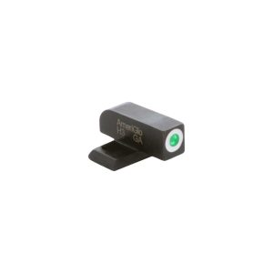 Black AmeriGlo firearm sight with green dot, marked H3 GA.