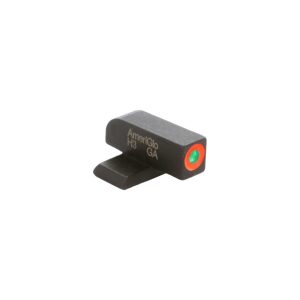 Black AmeriGlo handgun sight with an orange ring surrounding a green dot, suitable for firearm use in Casey, Iowa.