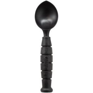 Black tactical spoon with textured handle, featuring the KA-BAR logo.