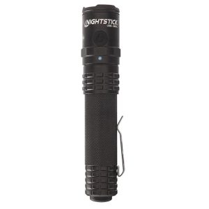 Black Nightstick USB-558XL flashlight with textured grip and metal clip.