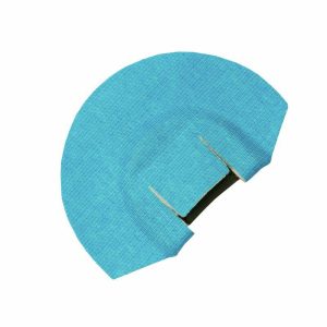 Blue diaphragm turkey call with layered structure.
