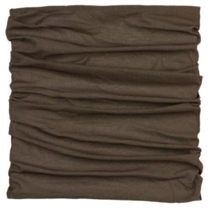 Brown, wrinkled fabric square, possibly cloth ammo bag.