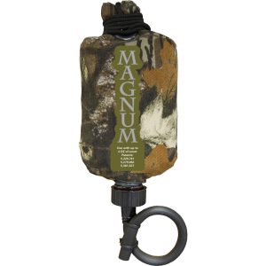 Camo-patterned bag labeled "MAGNUM" with black cord and loop attachment, suitable for carrying firearms and ammo, found in Casey, Iowa.