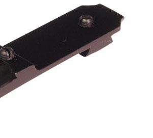Black gun sight set with a green fiber optic rear sight and a red fiber optic front sight.