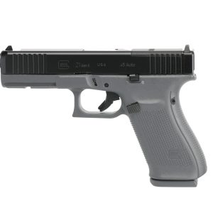 Gray and black semi-automatic handgun.