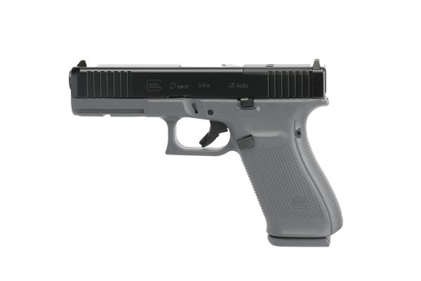 Gray and black semi-automatic handgun.