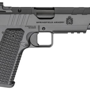 Black springfield armory handgun with textured grip and slide serrations.