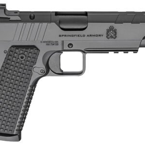 Springfield armory black semi-automatic pistol with textured grip and visible safety features.