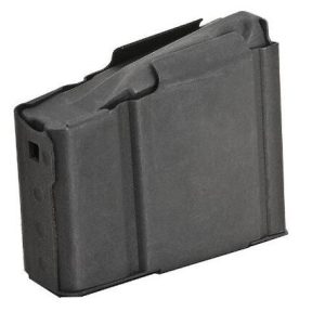 Black metal ammunition magazine for firearms.