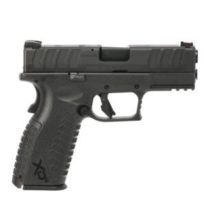 Black springfield armory xd-m pistol with textured grip shown in profile view.