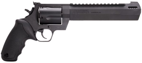 Taurus revolver with black matte finish and textured grip.