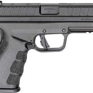 Springfield armory black semi-automatic handgun with textured grip and slide serrations.