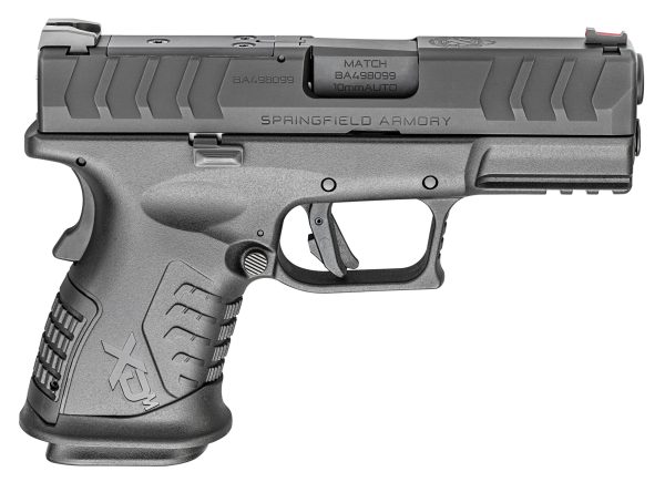 Black springfield armory xd-m 10mm handgun on a white background.