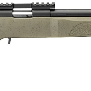 Olive green bolt-action rifle with a textured stock and black barrel.