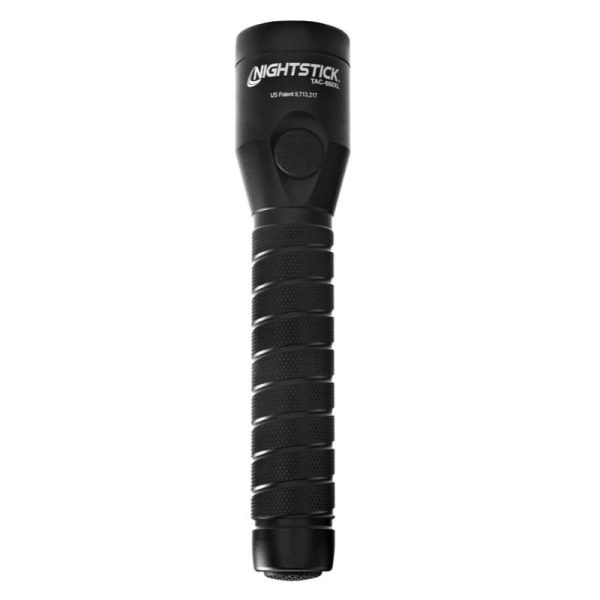 A black nightstick tac-600xl flashlight with a textured grip and branded logo.