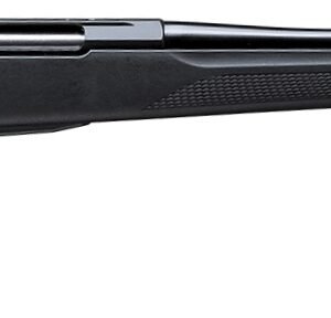 A black bolt-action rifle displayed horizontally against a white background.