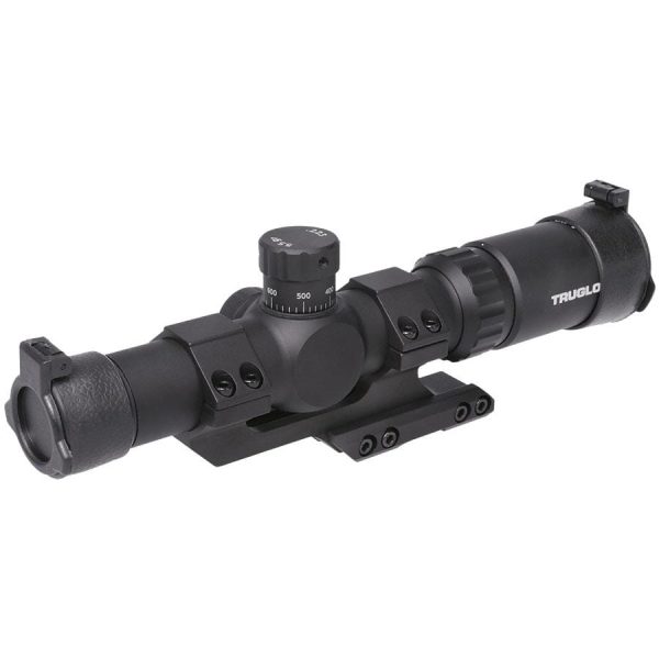 Truglo tru-brite 30 seriestactical rifle scope 1-6x24mm 30mm sfp ir power ring duplex mil-dot illum black