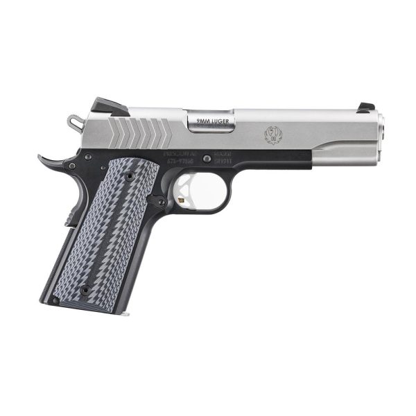 Ruger sr1911 handgun 9mm luger 9rd magazine 5" barrel ss slide/black frame