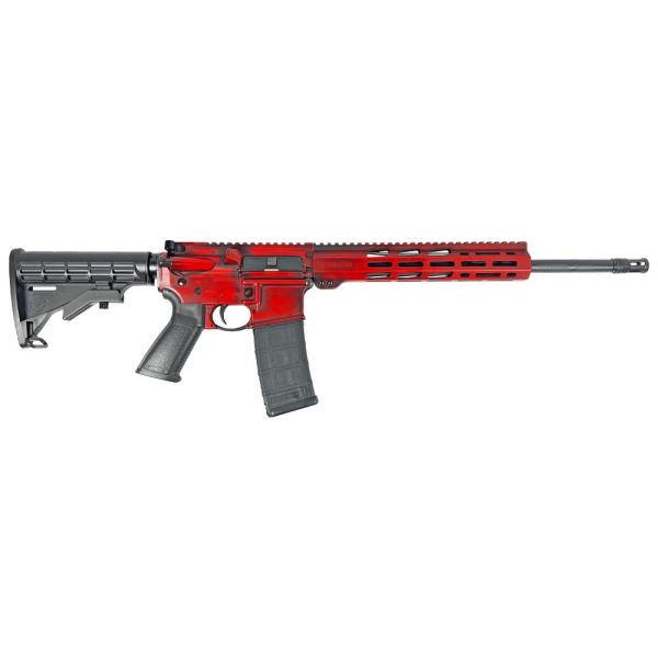 Ruger "red distressed" ar-556 rifle 5. 56mm nato 30rd mag 16. 10" barrel custom stock finish