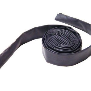 A rolled black rubber or flexible material strip.