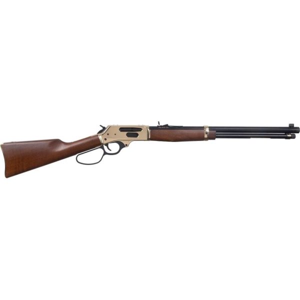Henry brass lever action side gate rifle. 30-30 5rd magazine 20" barrel with large loop