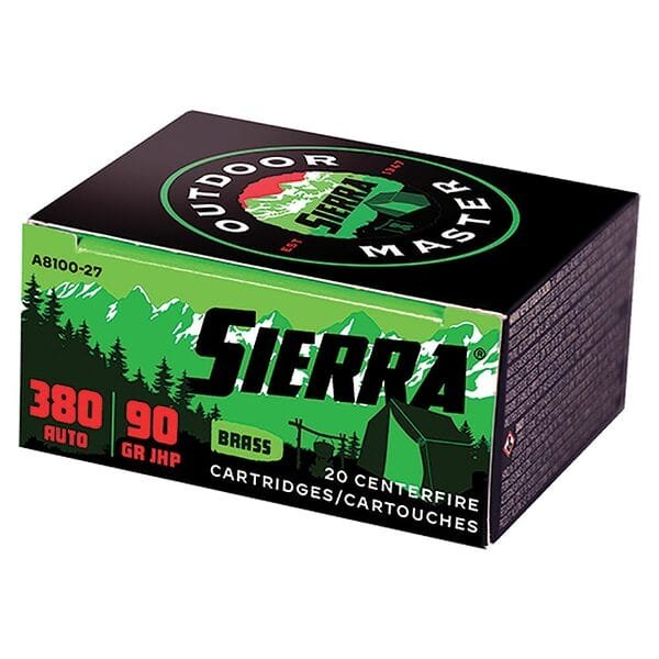 Sierra ammo 380 auto 90 gr jhp 20rd/box