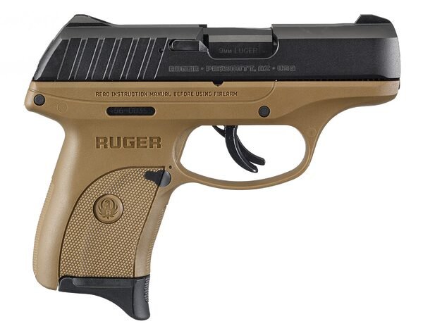 Ruger ec9s 9mm blk/fde 7+1 fs safety