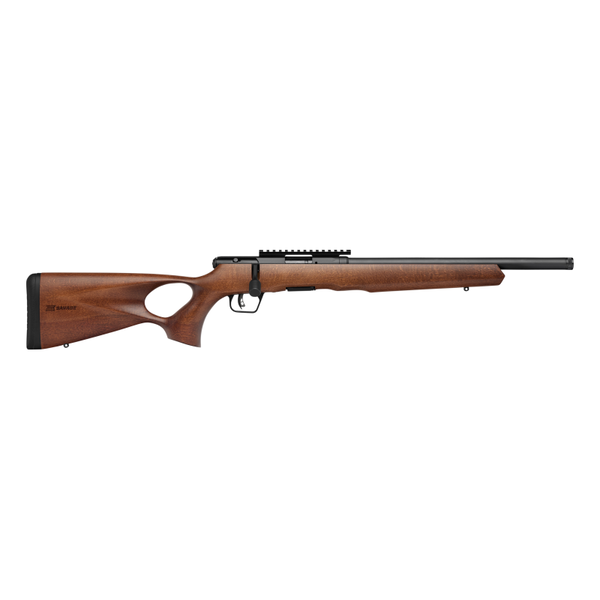 Savage arms b17 timber thumbhole rifle. 22 wmr 10rd 16. 5" 1/2x28 threaded barrel wood