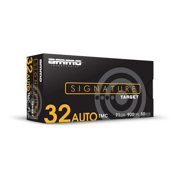 Ammo inc signature handgun ammunition. 32 auto 71gr tmc 900 fps 50/ct