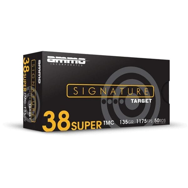 Ammo inc signature handgun ammunition. 38 super 135gr tmc 1175 fps 50/ct