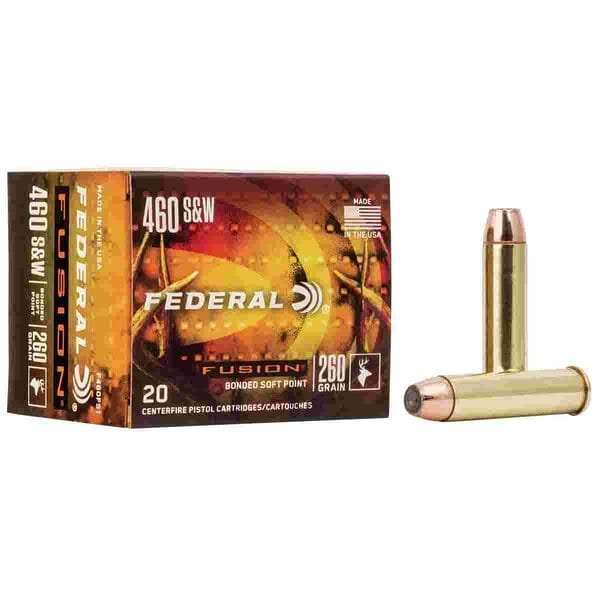 Federal fusion handgun ammunition. 460 s&w 260 gr sp  20/ct