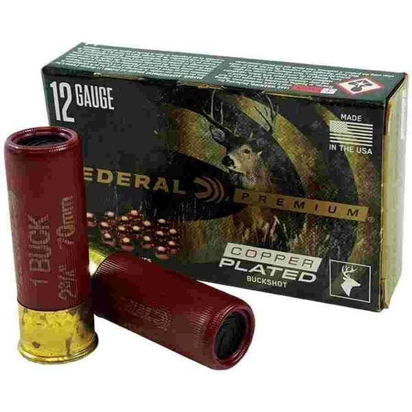 Federal premium vital-shok 1 buckshot 12 ga 2-3/4" max 16 pellets ammo 5/ct