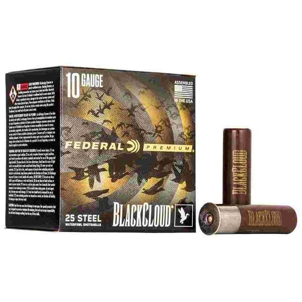 Federal premium black cloud fs steel shotshell 10ga 3-1/2 1-5/8oz 1375 fps #2 25rds