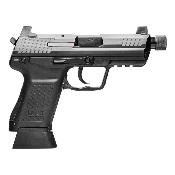 H&k hk45 compact tactical handgun. 45 auto 10rd magazines(2) 4. 57" threaded barrel da/sa v1 decocking level & safety