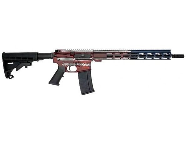 Glfa ar-15 rifle. 223 wylde 30rd magazine 16" barrel barrel worn american flag frame