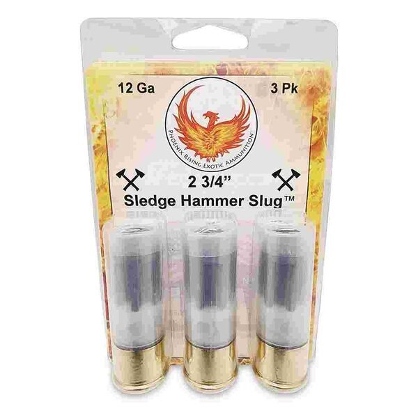 Phoenix rising sledge hammer - large hp slug shotshell 12ga 2-3/4" 685gr slug 3/ct