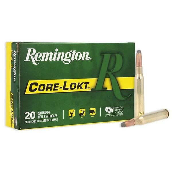 Remington core-lokt rifle ammunition. 280 rem 165 gr sp 2820 fps 20/ct