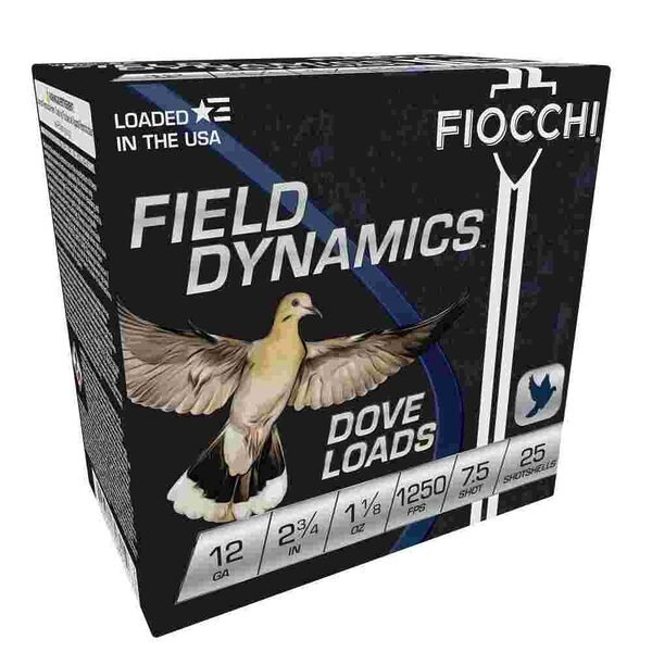 Fiocchi lead dove & quail shotshells 12ga 2-3/4 in 1-1/8 oz 1250 fps #7. 5 25/ct