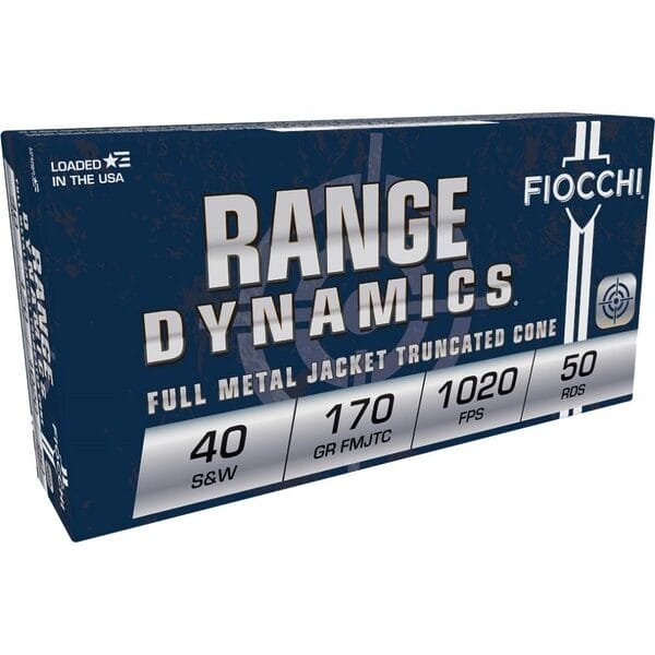 Fiocchi pistol shooting dynamics handgun ammunition. 40 s&w 170 gr fmj 1020 fps 50/box