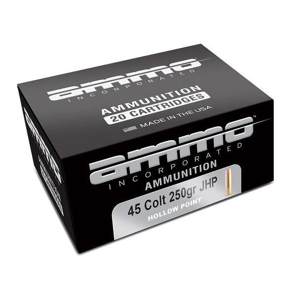 Ammo inc signature handgun ammunition. 45 colt 250 gr jhp 837 fps 20/ct