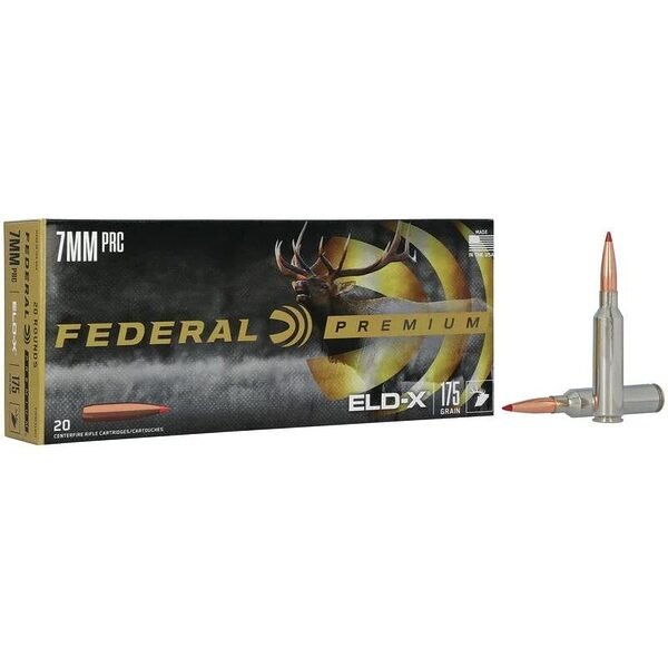 Federal premium eld-x rifle ammunition 7mm prc 175gr pt 3000 fps 20/ct