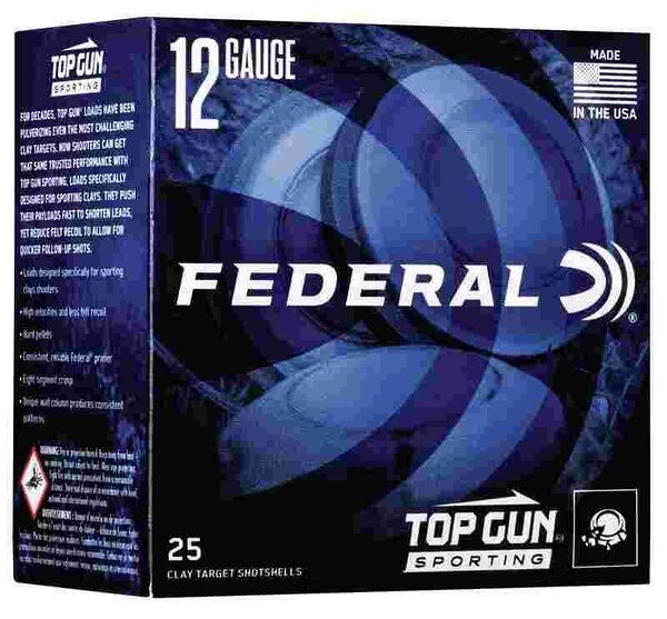 Federal top gun sporting shotshells 12 ga 2-3/4" 1oz 1300 fps #8 25/ct