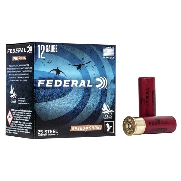 Federal speed-shok high velocity steel 12ga 3" 1-1/4oz 4 ammo 25rd