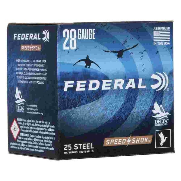 Federal speed-shok high velocity steel 28ga 2-3/4" 5/8oz 6 ammo 25rd