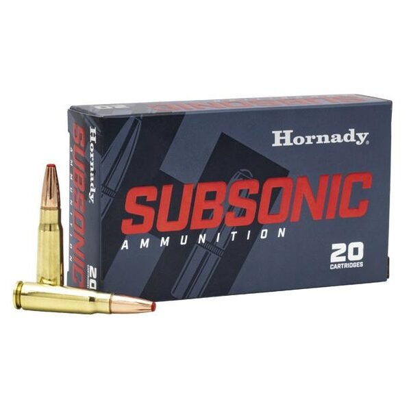 Hornady subsonic ammunition 7. 62x39 255gr sub-x 1050 fps 20/ct