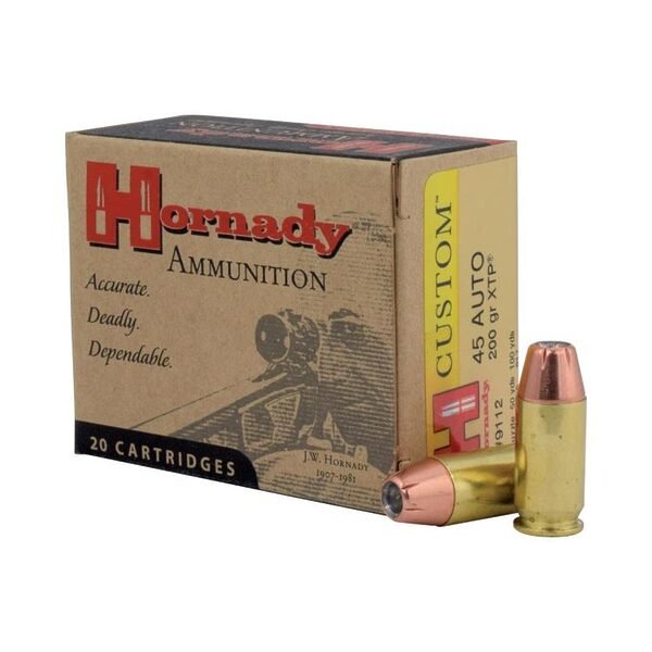 Hornady custom handgun ammunition 45 acp 200 gr hp/xtp 900 fps 20/ct