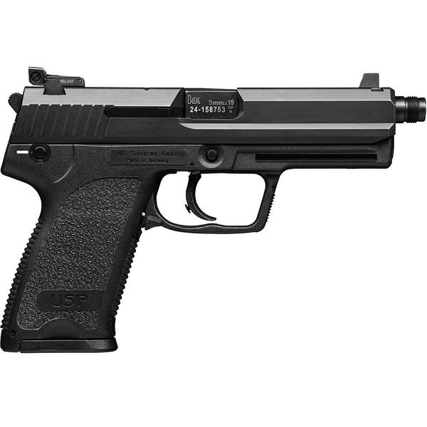 H&k usp45 tactical handgun. 45 auto 12rd magazines(2) 5. 09" threaded barrel v1 da/sa decocking lever