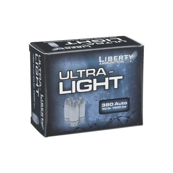 Ultra-light ammunition. 380 acp 50gr copper mono frag hp 20/rd