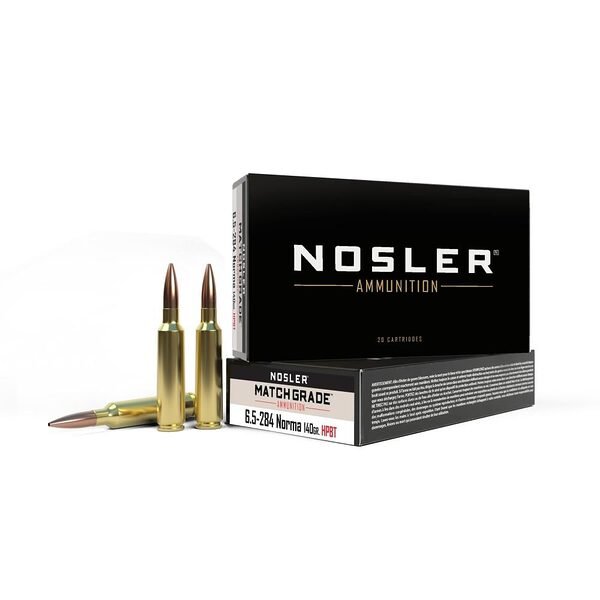 Nosler match grade rifle ammunition 6. 5x284 norma 140 gr hpbt 2750 fps - 20/box